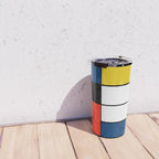 Piet Mondrian - Large Composition A with Black, Red, Gray, Yellow and Blue, 1930 Artwork Travel Mug Gallery Image 4