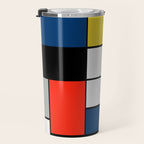 Piet Mondrian - Large Composition A with Black, Red, Gray, Yellow and Blue, 1930 Artwork Travel Mug Gallery Image 3