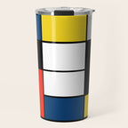 Piet Mondrian - Large Composition A with Black, Red, Gray, Yellow and Blue, 1930 Artwork Travel Mug Gallery Image 1