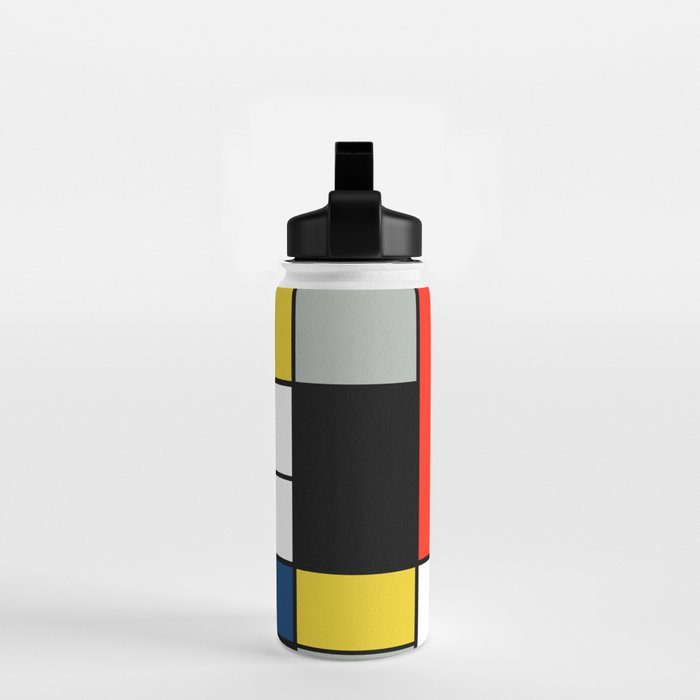 Piet Mondrian - Large Composition A with Black, Red, Gray, Yellow and Blue, 1930 Artwork Water Bottle Gallery Image 2