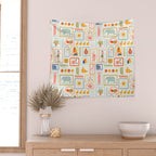 Vintage tropical summer patchwork art pattern Wall Tapestry Gallery Image 2