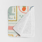 Vintage tropical summer patchwork art pattern Throw Blanket Gallery Image 3
