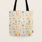 Vintage tropical summer patchwork art pattern Tote Bag Gallery Image 1