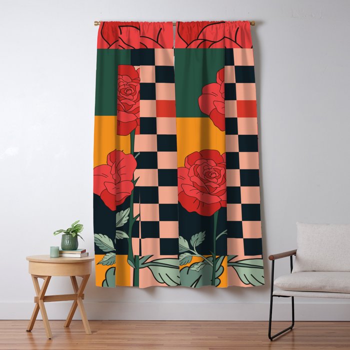 Red Roses Window Curtain Gallery Image 5