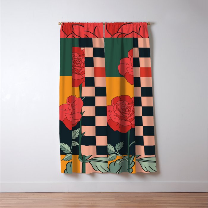 Red Roses Window Curtain Gallery Image 3