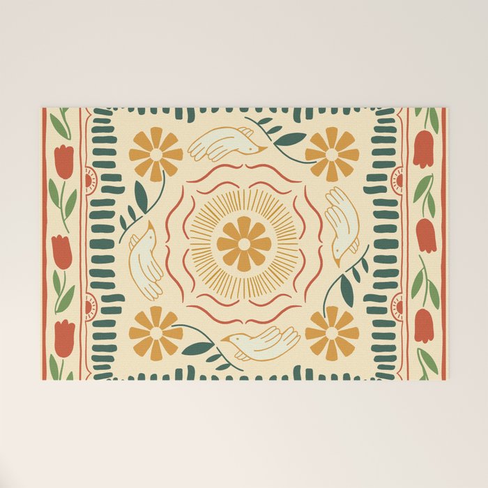 Scandinavian Doves in Winter Colors  Welcome Mat Gallery Image 1