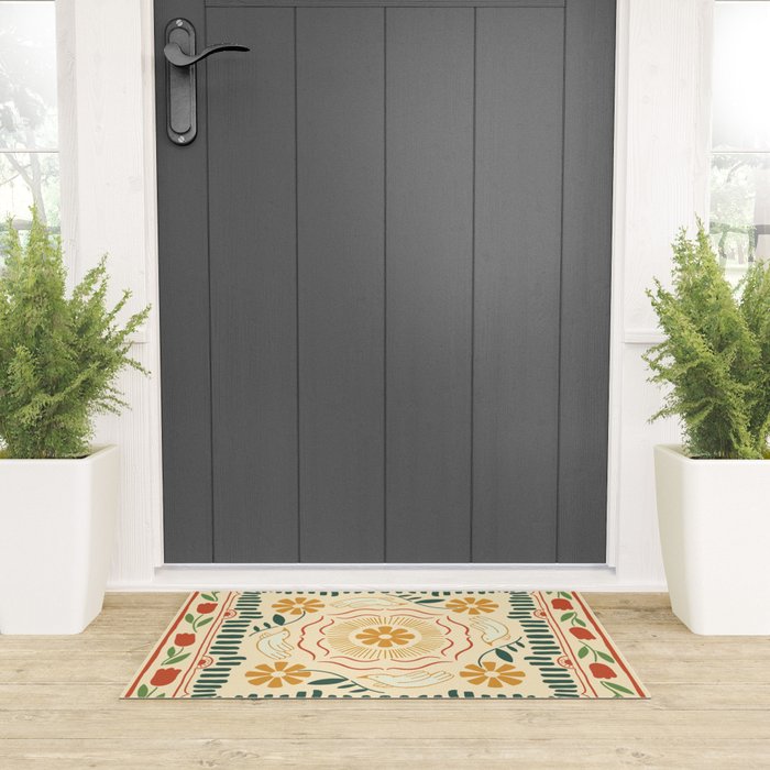 Scandinavian Doves in Winter Colors  Welcome Mat Gallery Image 3