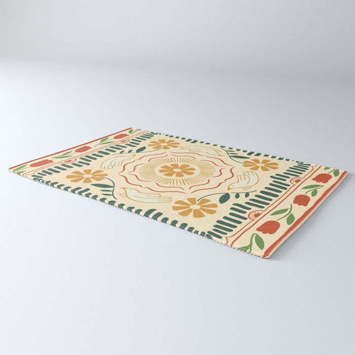 Scandinavian Doves in Winter Colors  Rug Gallery Image 3