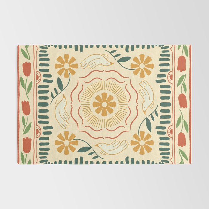 Scandinavian Doves in Winter Colors  Rug Gallery Image 2