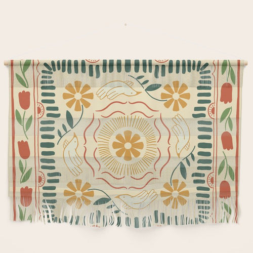 Scandinavian Doves In Winter Colors  Wall Hanging Gallery Image 1