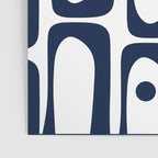 Mid Century Modern Navy Blue and White Abstract Piquet Pattern Poster Gallery Image 3