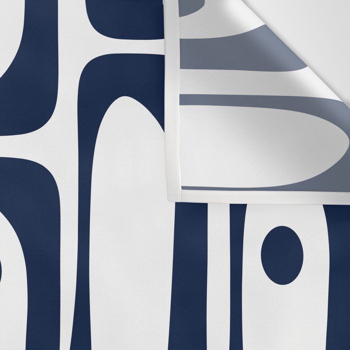 Mid Century Modern Navy Blue and White Abstract Piquet Pattern Wall Tapestry Gallery Image 3