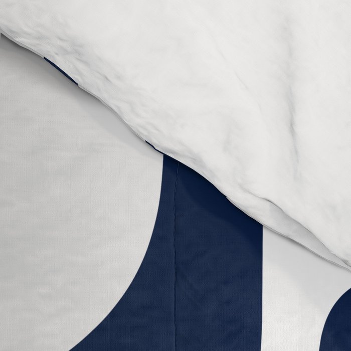 Mid Century Modern Navy Blue and White Abstract Piquet Pattern Comforter Gallery Image 4