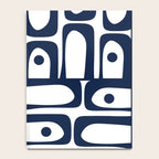Mid Century Modern Navy Blue and White Abstract Piquet Pattern Notebook Gallery Image 4