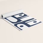 Mid Century Modern Navy Blue and White Abstract Piquet Pattern Yoga Mat Gallery Image 2