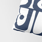 Mid Century Modern Navy Blue and White Abstract Piquet Pattern Pillow Sham Gallery Image 4