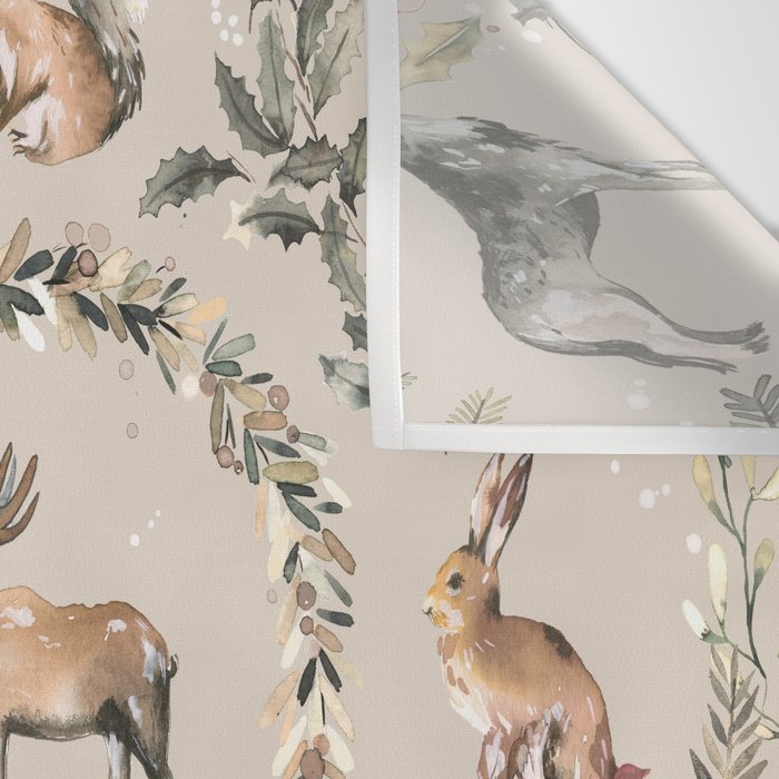 Harvest 2025 Woodland Toile Winter Autumn Animals Forest  Wall Tapestry Gallery Image 3