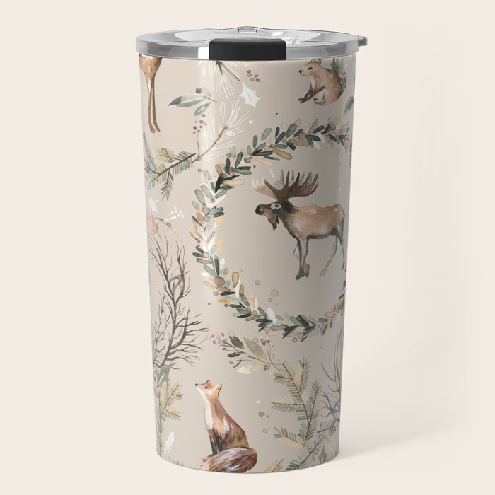Harvest 2025 Woodland Toile Winter Autumn Animals Forest  Travel Mug Gallery Image 1