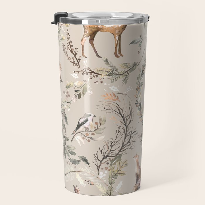 Harvest 2025 Woodland Toile Winter Autumn Animals Forest  Travel Mug Gallery Image 3