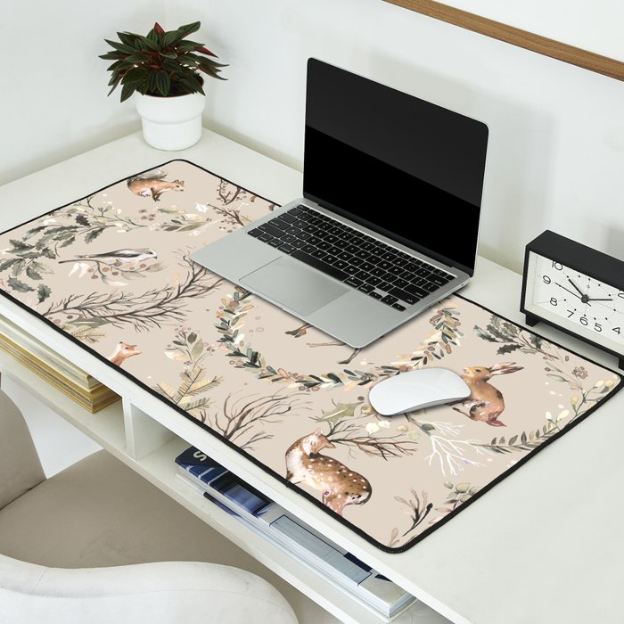 Harvest 2025 Woodland Toile Winter Autumn Animals Forest  Desk Mat Gallery Image 2
