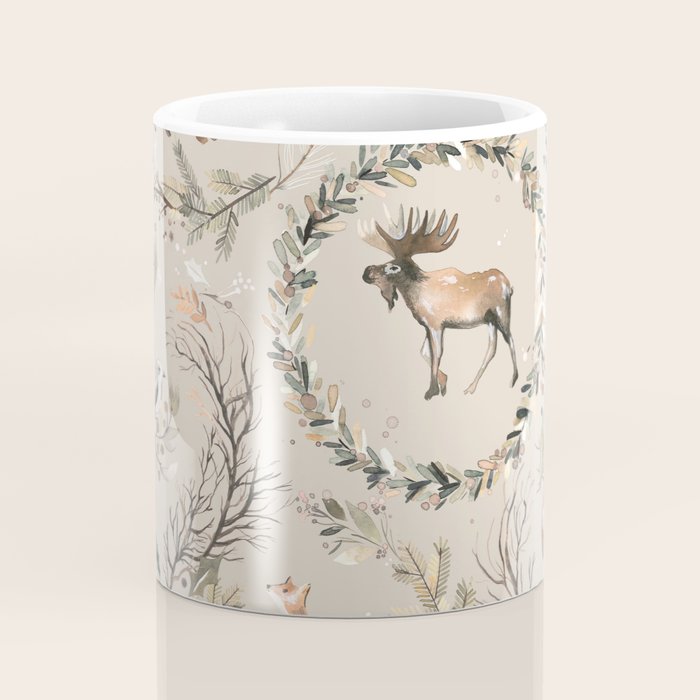 Harvest 2025 Woodland Toile Winter Autumn Animals Forest  Coffee Mug Gallery Image 4