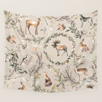 Harvest 2025 Woodland Toile Winter Autumn Animals Forest  Wall Tapestry Gallery Image 4