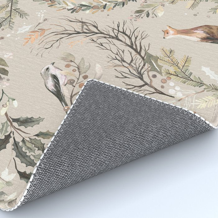 Harvest 2025 Woodland Toile Winter Autumn Animals Forest  Rug Gallery Image 4