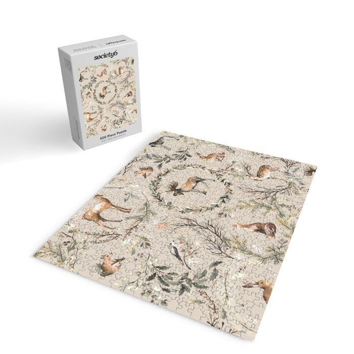 Harvest 2025 Woodland Toile Winter Autumn Animals Forest  Jigsaw Puzzle Gallery Image 2