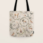 Harvest 2025 Woodland Toile Winter Autumn Animals Forest  Tote Bag Gallery Image 1