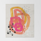 Mid Century Modern Abstract Colorful Art Ombre Magenta Yellow Circles Raindrops Geometric Pattern Throw Blanket Gallery Image 2