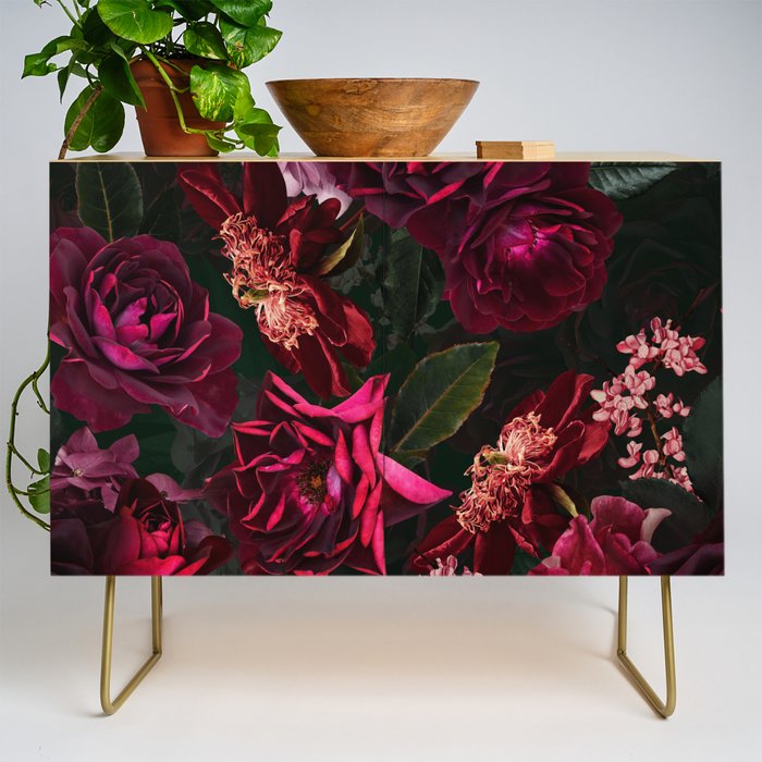 Vintage & Shabby Chic - Night Botanical Flower Roses Garden Credenza Gallery Image 1