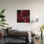 Vintage & Shabby Chic - Night Botanical Flower Roses Garden Wood Wall Art Gallery Image 2