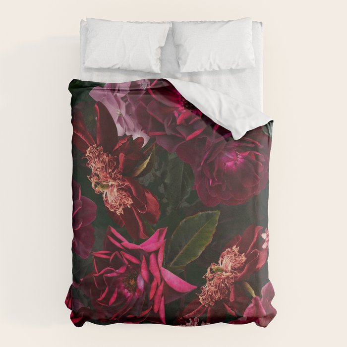 Vintage & Shabby Chic - Night Botanical Flower Roses Garden Duvet Cover Gallery Image 6