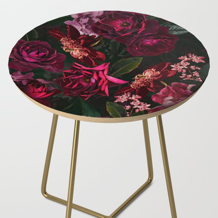 Vintage & Shabby Chic - Night Botanical Flower Roses Garden Side Table Gallery Image 2