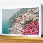 Positano Italy Beach Scenic Pink Flowers Travel Photography Wall Mural Gallery Image 2