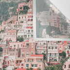 Positano Italy Beach Scenic Pink Flowers Travel Photography Wall Tapestry Gallery Image 3