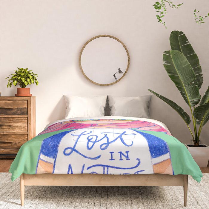 Lost in Nature Girl Portrait Comforter Gallery Image 3