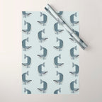 Whimsical Blue Whale Wrapping Paper Gallery Image 1