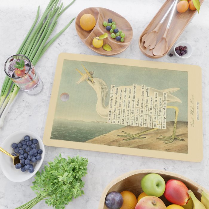 Great White Heron Divination from # An Almanac of Birds # Divinations for Uncertain Days Cutting Board Gallery Image 2