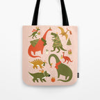 Tyrannosaurus and Dinosaurs Christmas Tree Rex Tote Bag Gallery Image 1