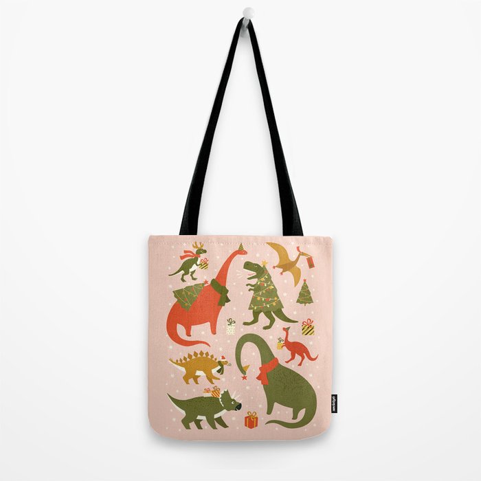 Tyrannosaurus and Dinosaurs Christmas Tree Rex Tote Bag Gallery Image 2
