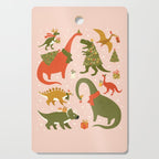 Tyrannosaurus and Dinosaurs Christmas Tree Rex Cutting Board Gallery Image 1