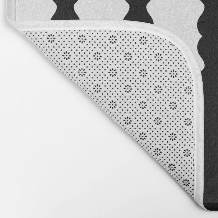 Black and White, Wavy, Squiggle, Stripes Bath Mat Gallery Image 2