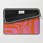 Palm Springs Retro Abstract Pattern in Bright Pink and Orange Red Laptop Sleeve Gallery Image 2