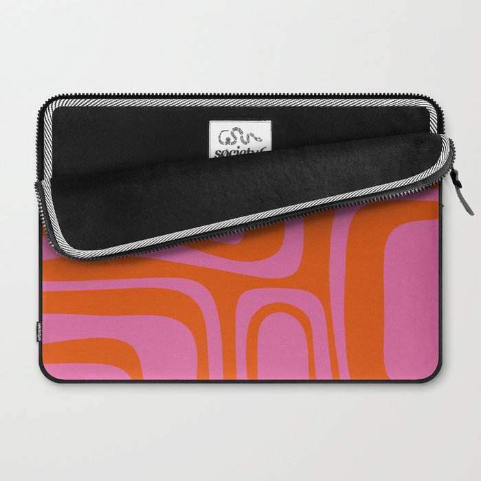 Palm Springs Retro Abstract Pattern in Bright Pink and Orange Red Laptop Sleeve Gallery Image 2