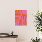 Palm Springs Retro Abstract Pattern in Bright Pink and Orange Red Poster Gallery Image 2