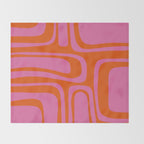 Palm Springs Retro Abstract Pattern in Bright Pink and Orange Red Throw Blanket Gallery Image 2