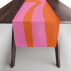 Palm Springs Retro Abstract Pattern in Bright Pink and Orange Red Table Runner Gallery Image 1