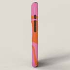 Palm Springs Retro Abstract Pattern in Bright Pink and Orange Red iPhone Case Gallery Image 2