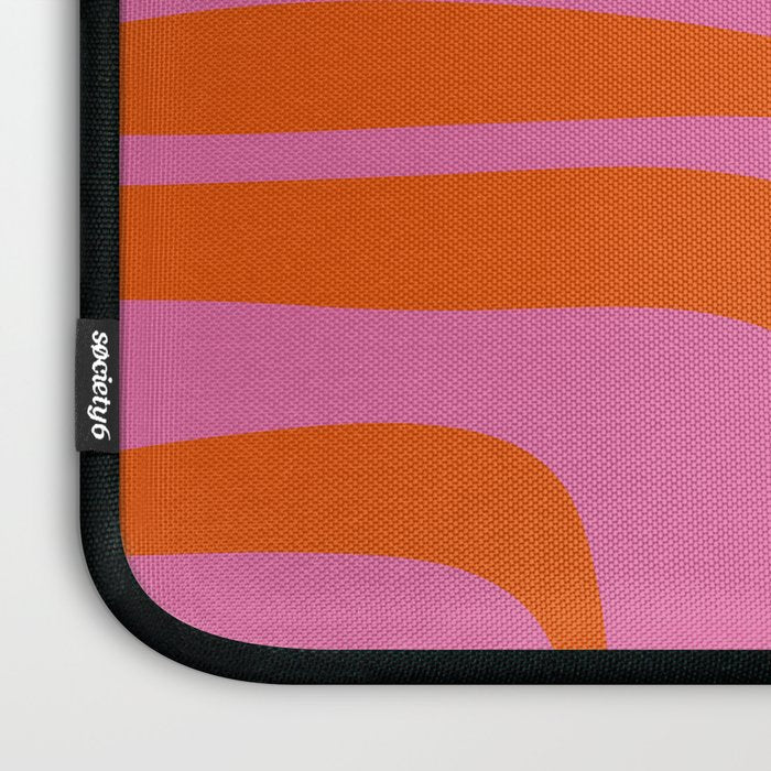 Palm Springs Retro Abstract Pattern in Bright Pink and Orange Red Laptop Sleeve Gallery Image 3